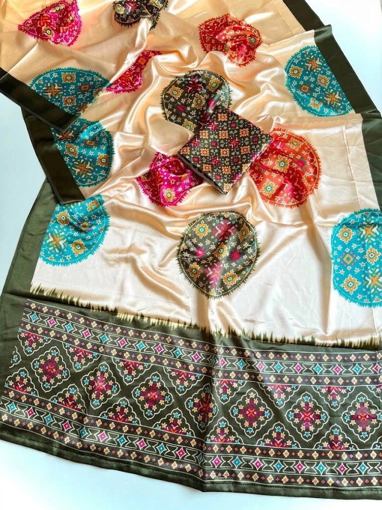 Sf Ultra Soft Satin Silk Digital Printed Saree Collection 7