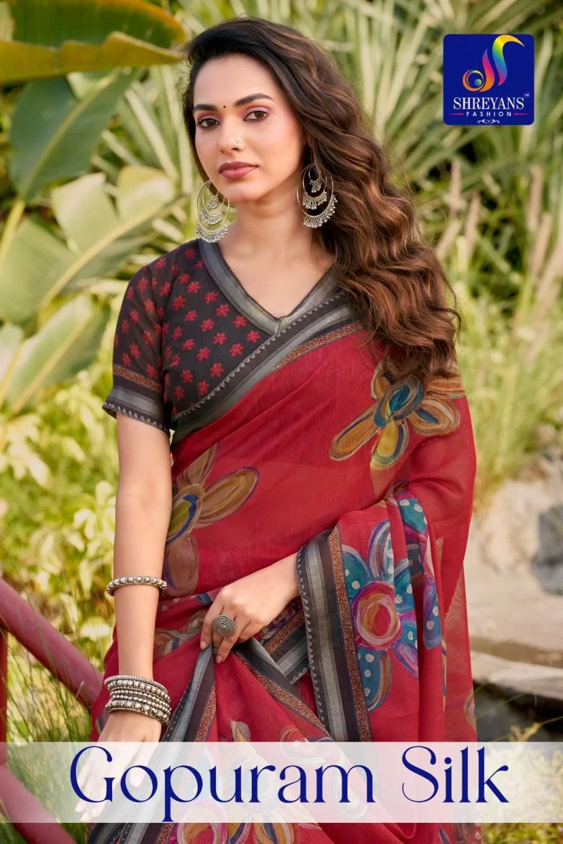 Shreyans Gopuram Silk Soft Cotton Saree Collection
