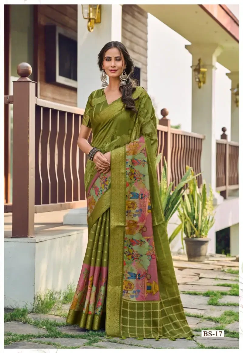 Shvetambar Buddeleia Silk Soft Handloom Silk Printed Saree 4