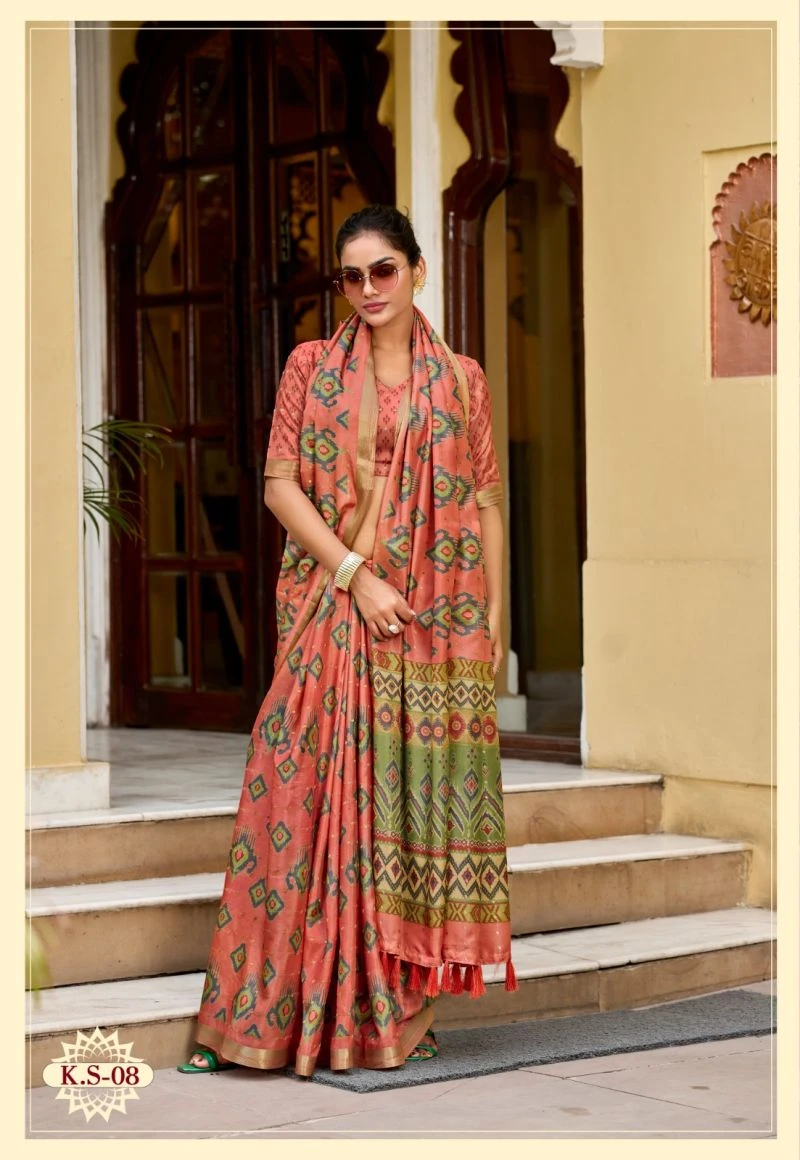 Shvetambar Keran Silk Soft Silk Printed Saree 5