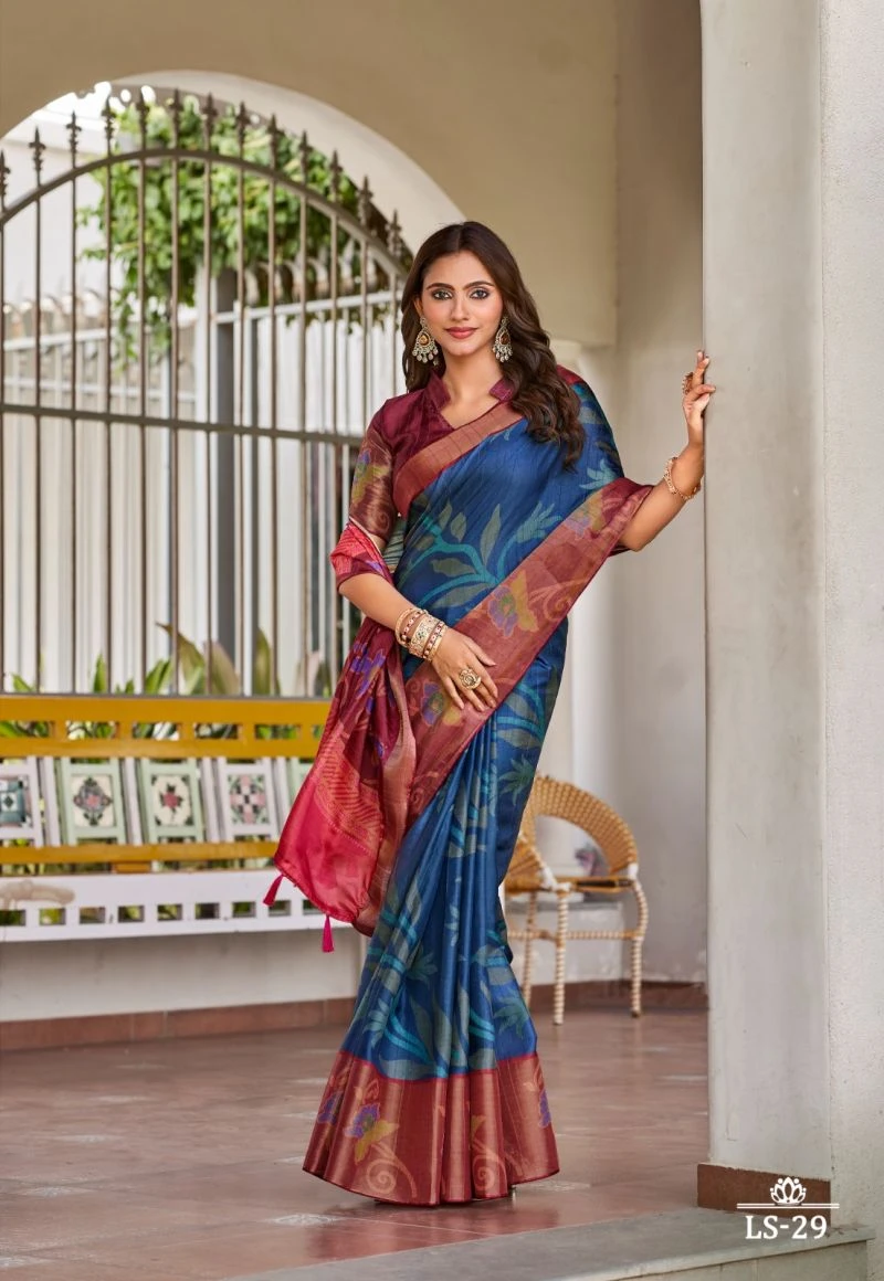 Shvetambar Lilly Silk Cotton Silk Printed Saree Collection 10