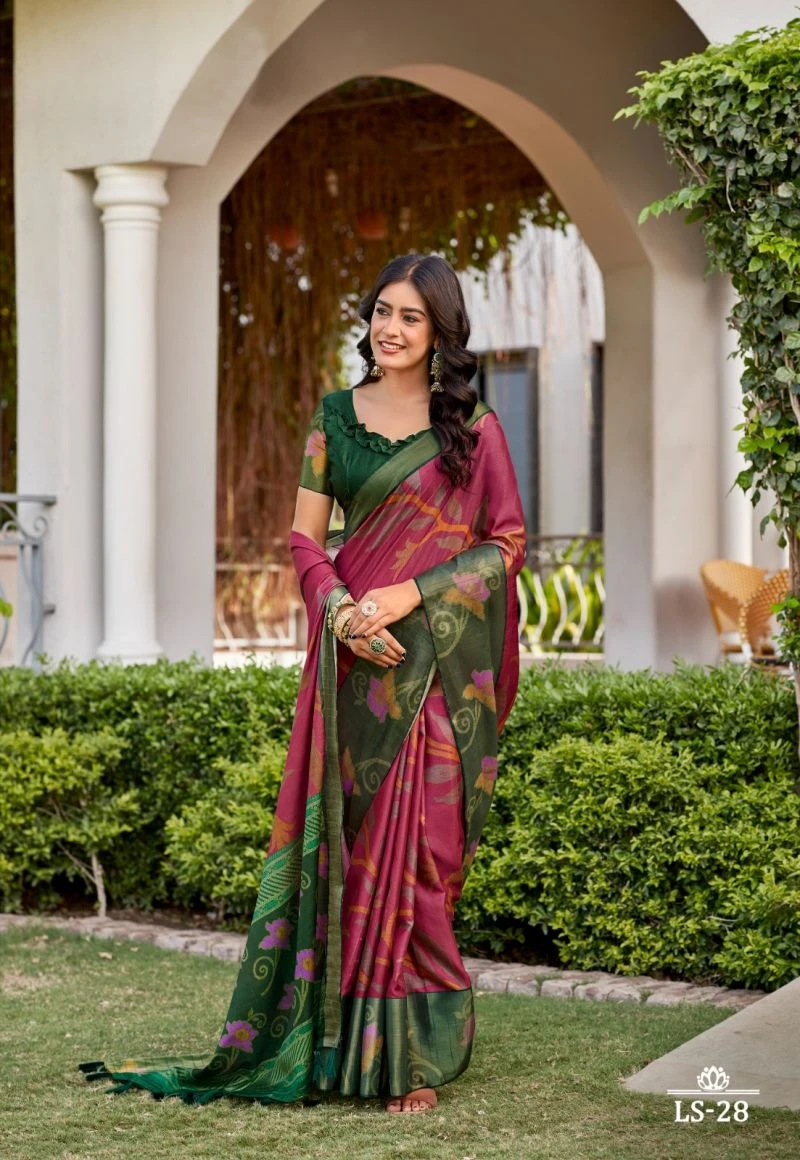 Shvetambar Lilly Silk Cotton Silk Printed Saree Collection 11