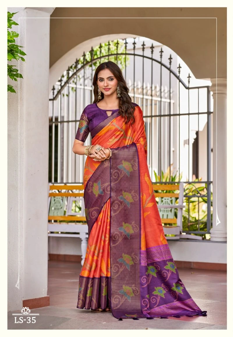 Shvetambar Lilly Silk Cotton Silk Printed Saree Collection 12