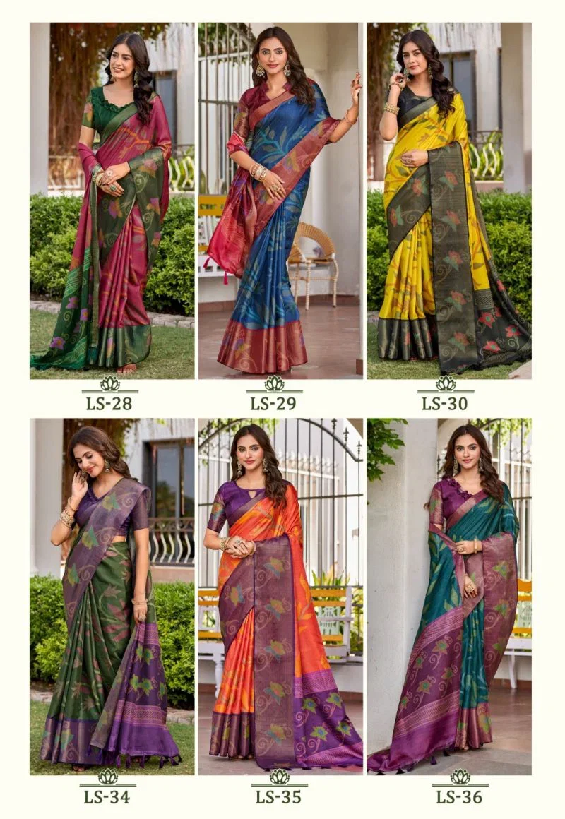 Shvetambar Lilly Silk Cotton Silk Printed Saree Collection 4