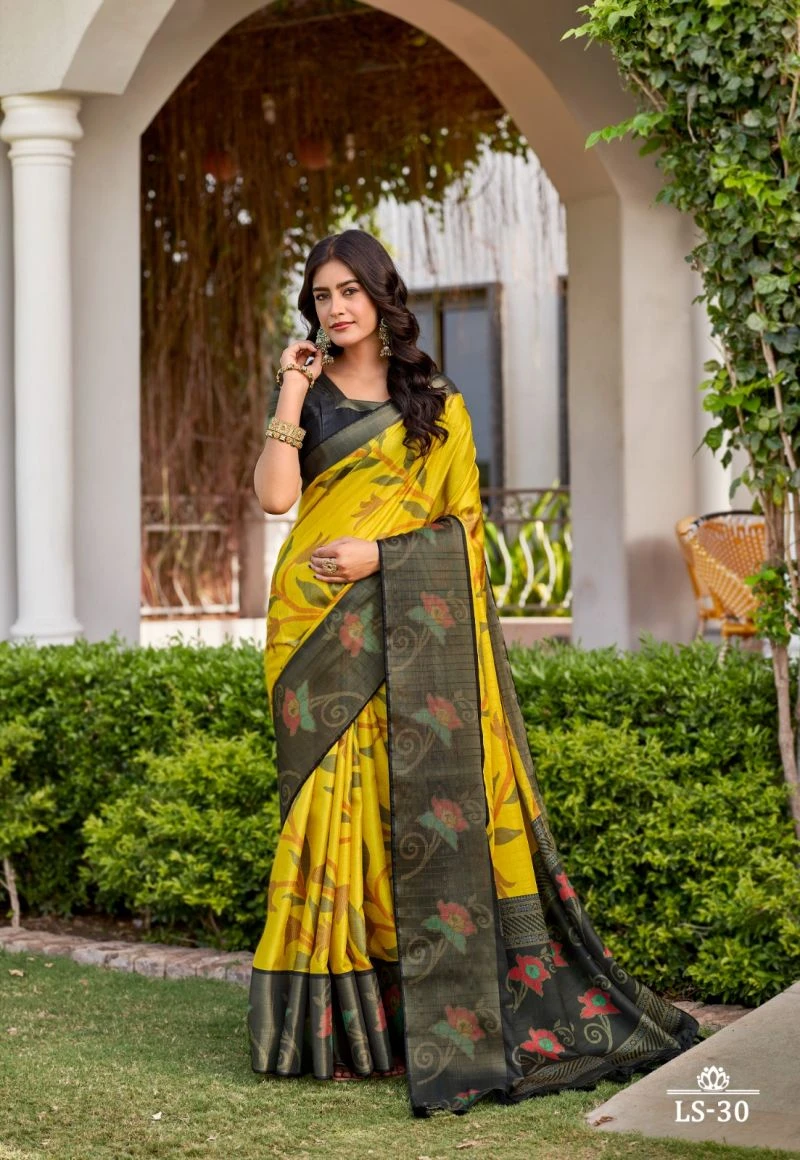 Shvetambar Lilly Silk Cotton Silk Printed Saree Collection 5