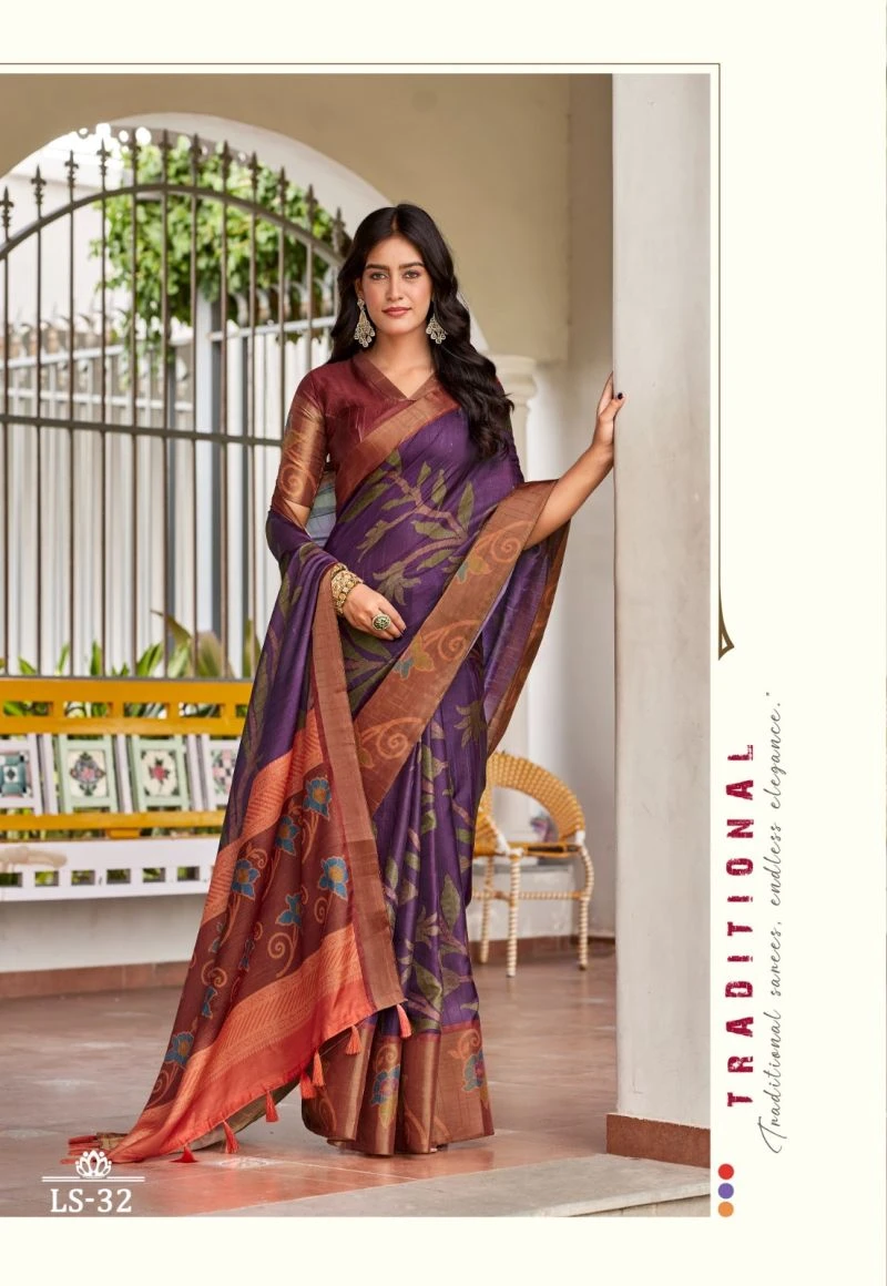 Shvetambar Lilly Silk Cotton Silk Printed Saree Collection 7