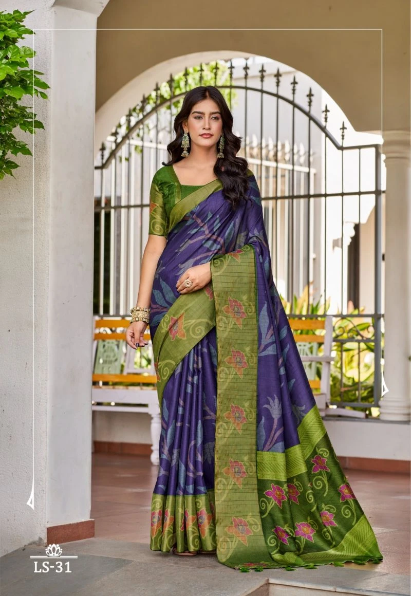 Shvetambar Lilly Silk Cotton Silk Printed Saree Collection 8