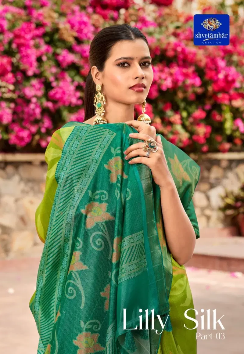 Shvetambar Lilly Silk Part 3 Soft Crunchy Cotton Silk Saree
