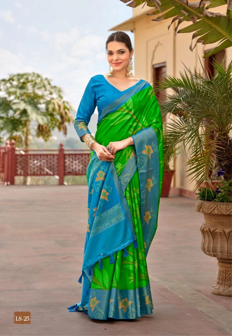 Shvetambar Lilly Silk Part 3 Soft Crunchy Cotton Silk Saree 10
