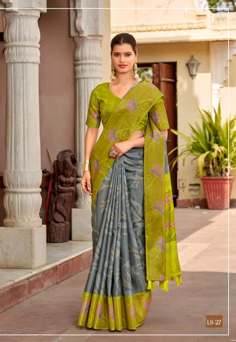 Shvetambar Lilly Silk Part 3 Soft Crunchy Cotton Silk Saree 11