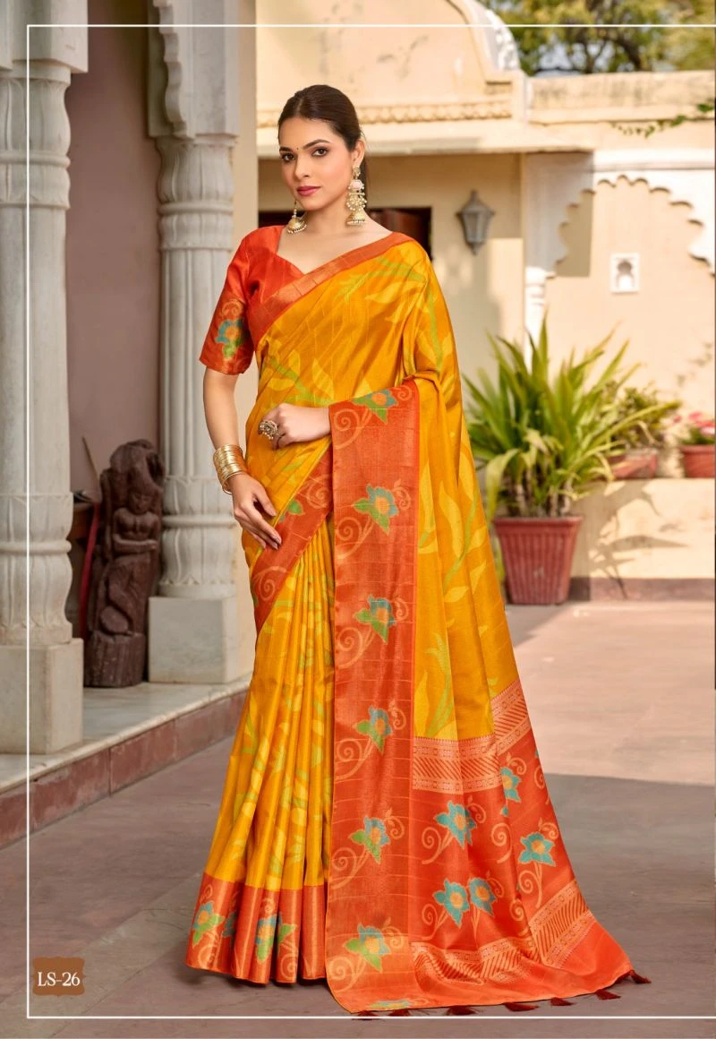 Shvetambar Lilly Silk Part 3 Soft Crunchy Cotton Silk Saree 12