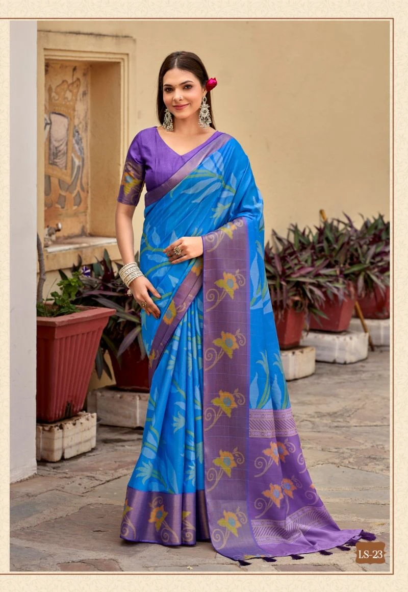 Shvetambar Lilly Silk Part 3 Soft Crunchy Cotton Silk Saree 5