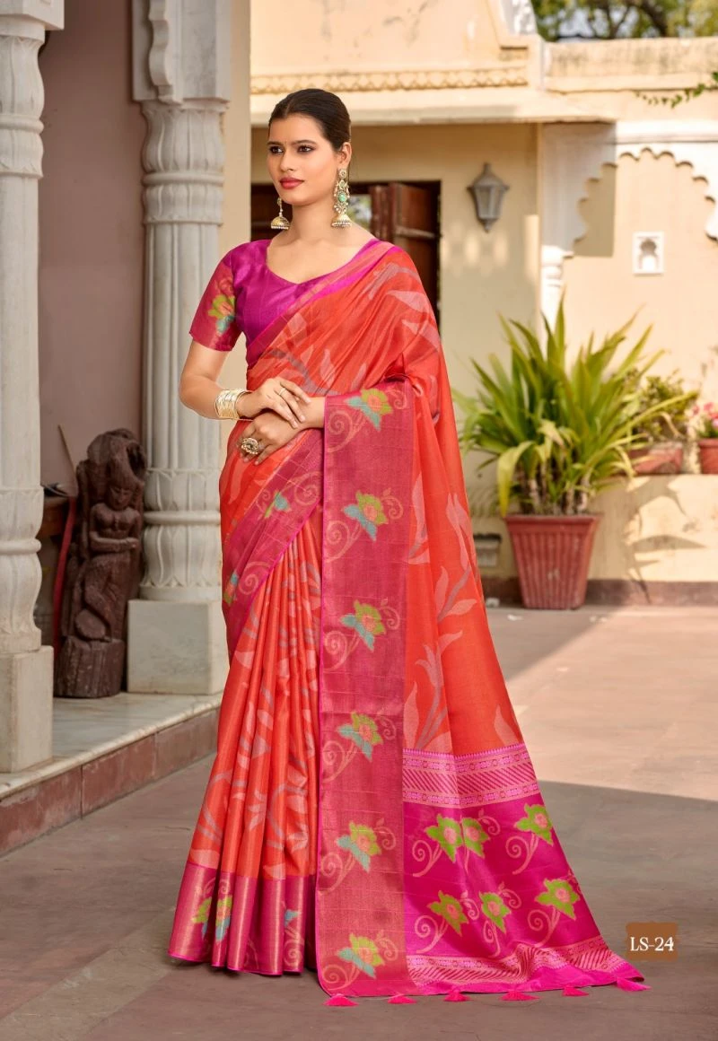 Shvetambar Lilly Silk Part 3 Soft Crunchy Cotton Silk Saree 6