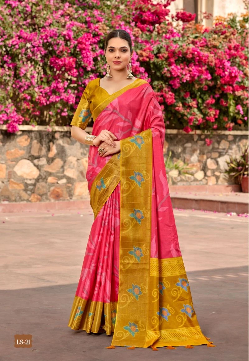 Shvetambar Lilly Silk Part 3 Soft Crunchy Cotton Silk Saree 9