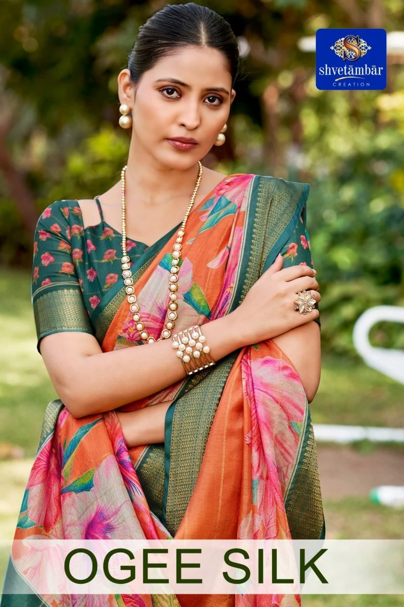 Shvetambar Ogee Silk Soft Cotton Silk Saree Collection