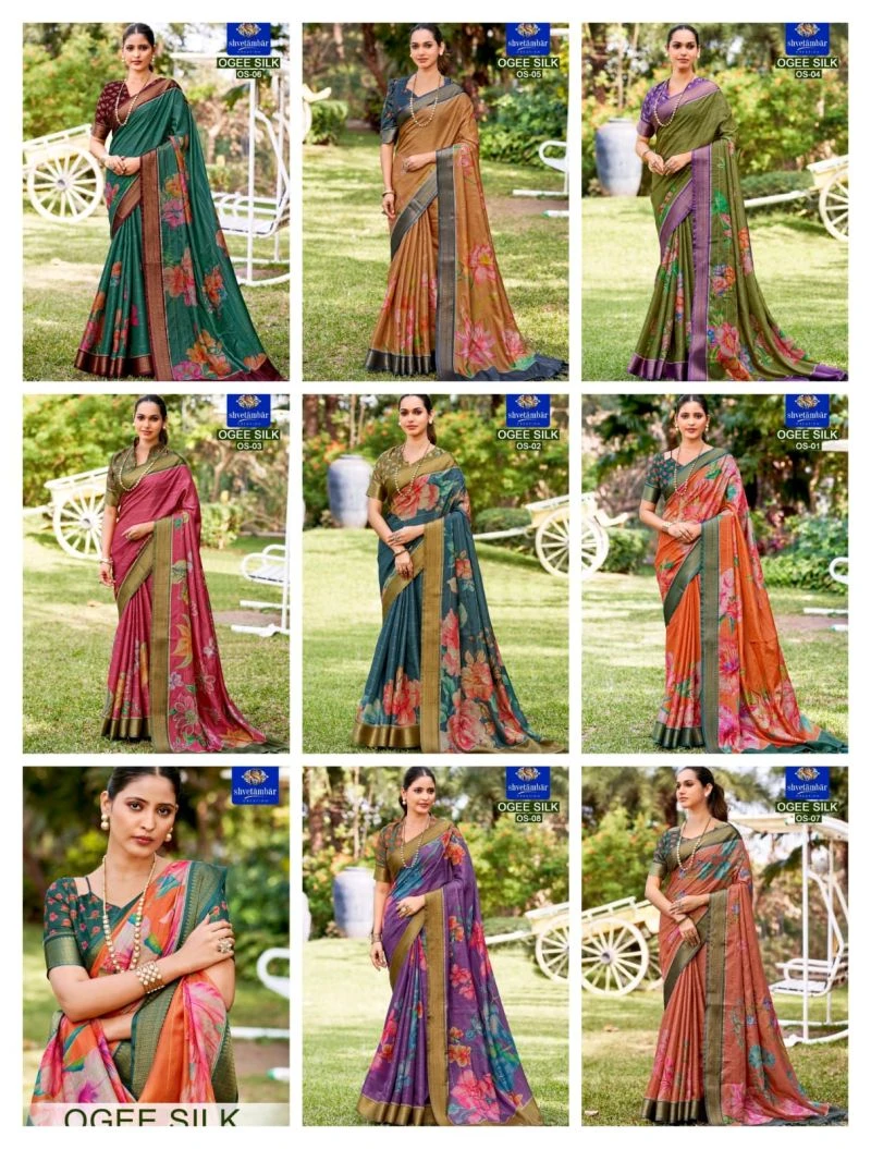 Shvetambar Ogee Silk Soft Cotton Silk Saree Collection 10