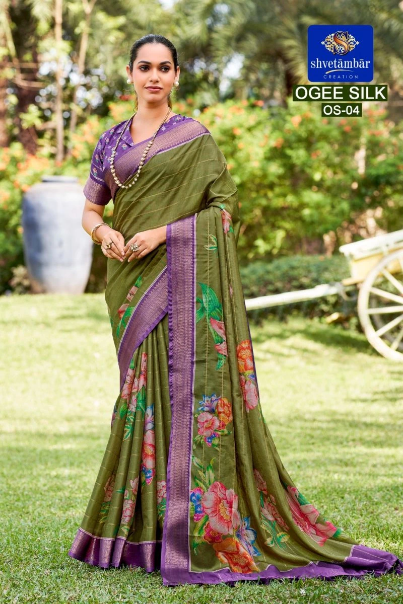 Shvetambar Ogee Silk Soft Cotton Silk Saree Collection 2
