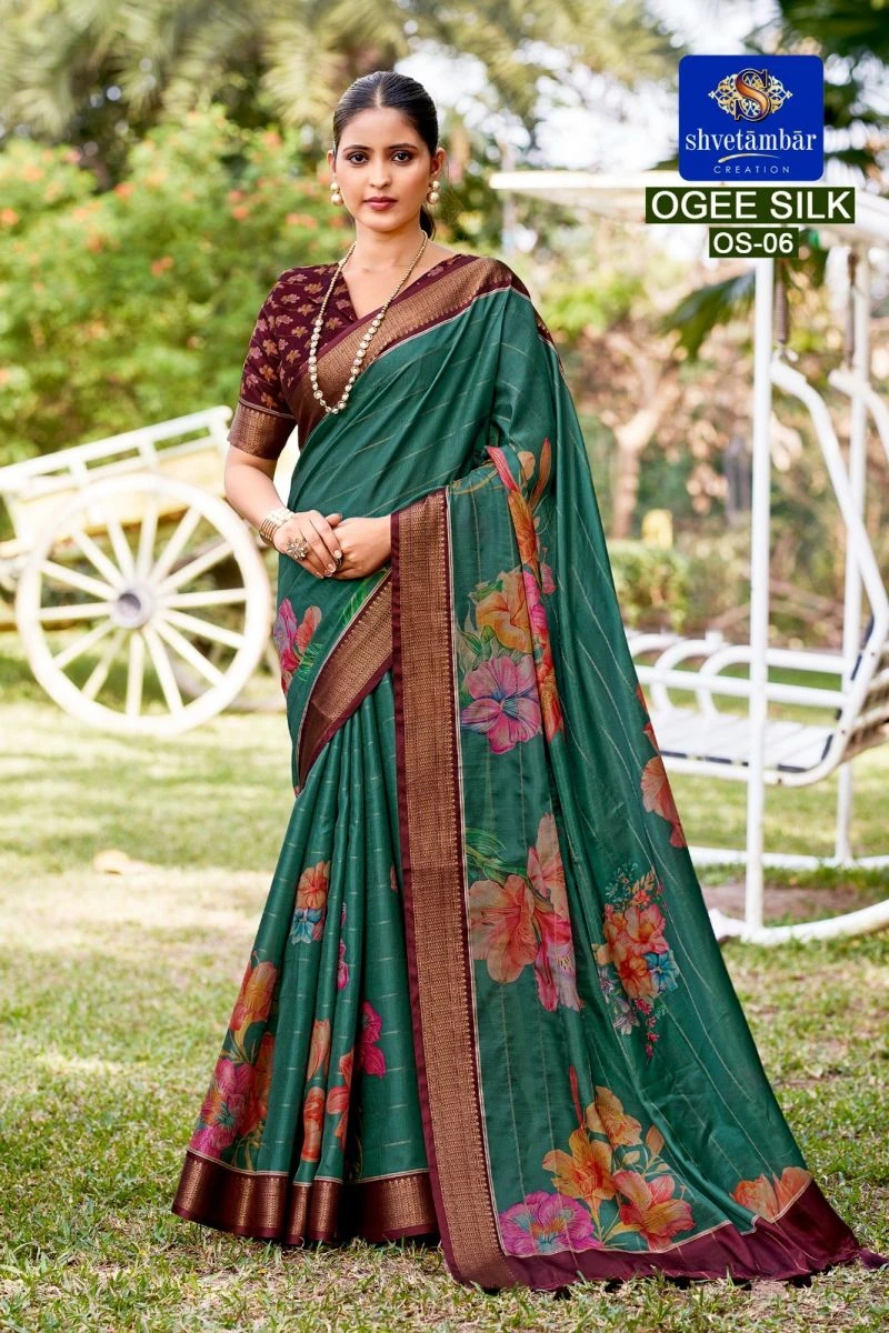 Shvetambar Ogee Silk Soft Cotton Silk Saree Collection 4