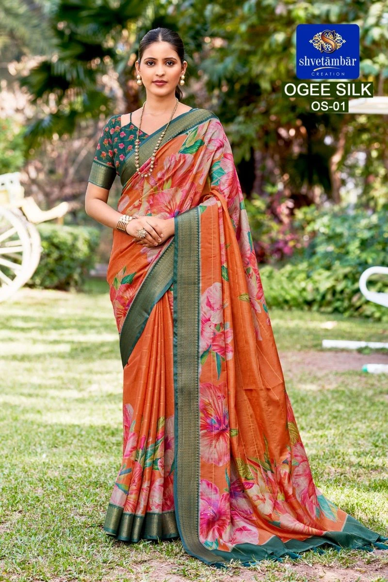 Shvetambar Ogee Silk Soft Cotton Silk Saree Collection 6
