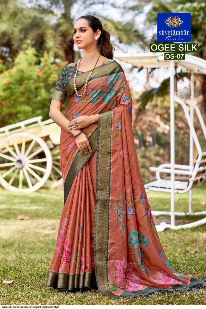 Shvetambar Ogee Silk Soft Cotton Silk Saree Collection 8