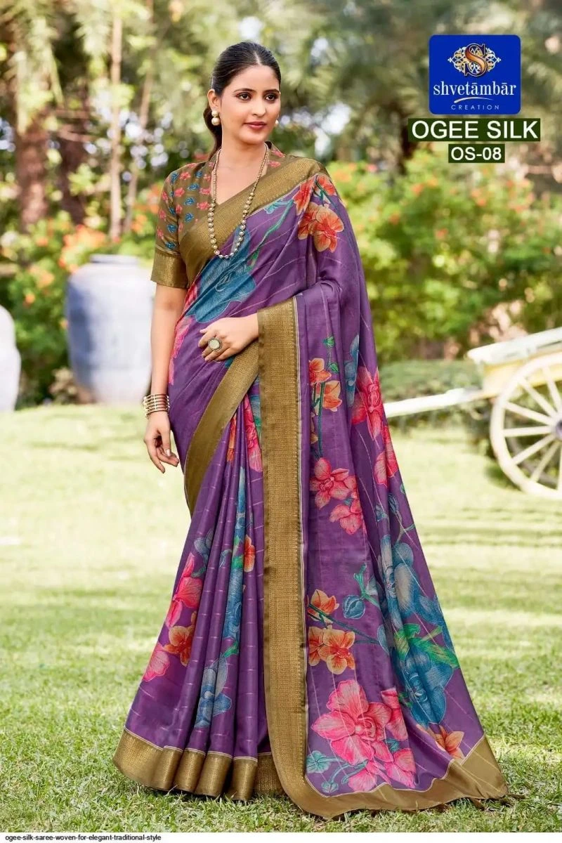 Shvetambar Ogee Silk Soft Cotton Silk Saree Collection 9