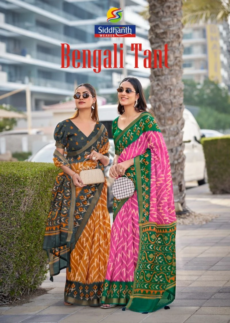 Siddhanth Bengali Tant Soft Tusser Silk Printed Saree Collection