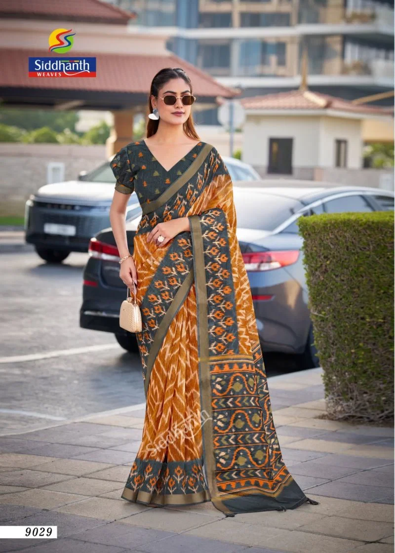 Siddhanth Bengali Tant Soft Tusser Silk Printed Saree Collection 10