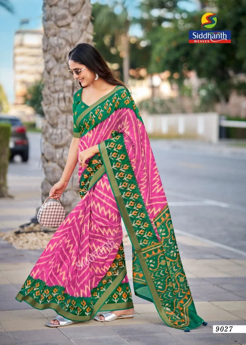Siddhanth Bengali Tant Soft Tusser Silk Printed Saree Collection 11