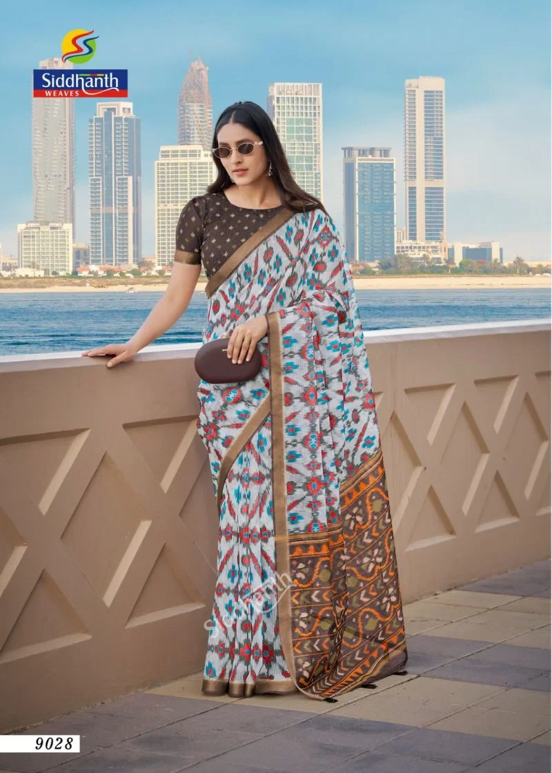Siddhanth Bengali Tant Soft Tusser Silk Printed Saree Collection 12