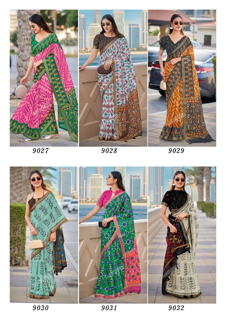 Siddhanth Bengali Tant Soft Tusser Silk Printed Saree Collection 3