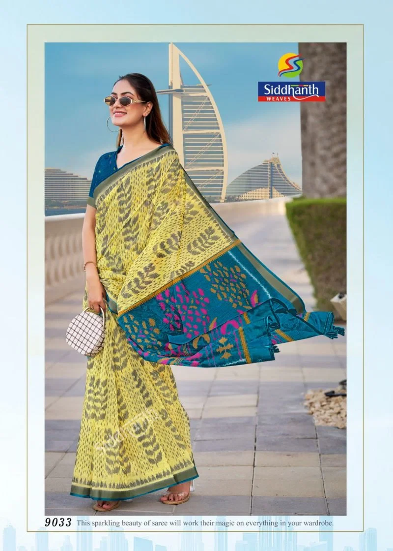 Siddhanth Bengali Tant Soft Tusser Silk Printed Saree Collection 5
