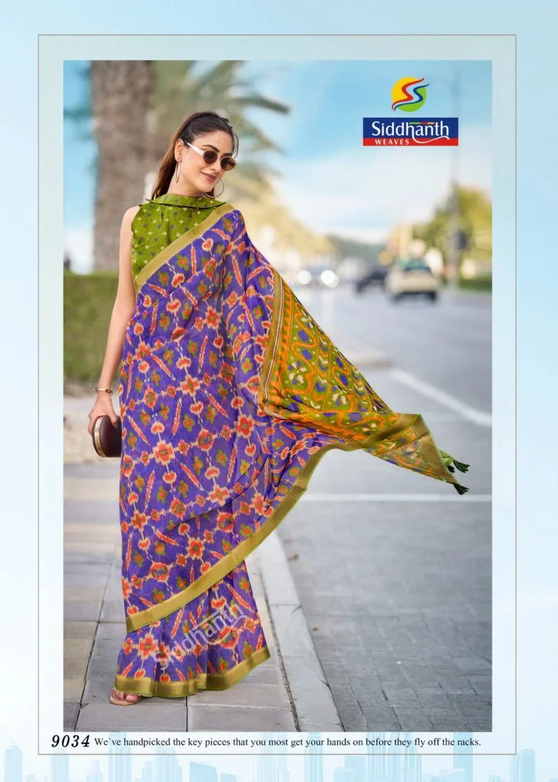 Siddhanth Bengali Tant Soft Tusser Silk Printed Saree Collection 7