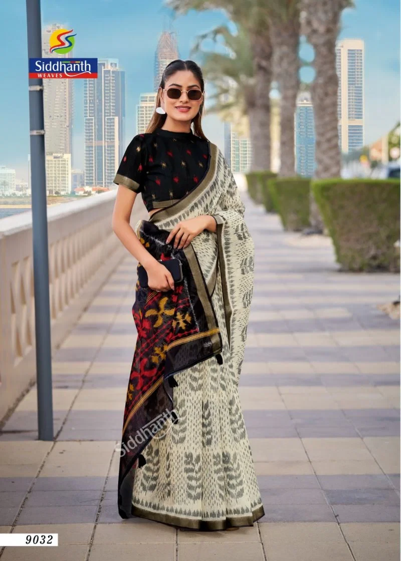 Siddhanth Bengali Tant Soft Tusser Silk Printed Saree Collection 8