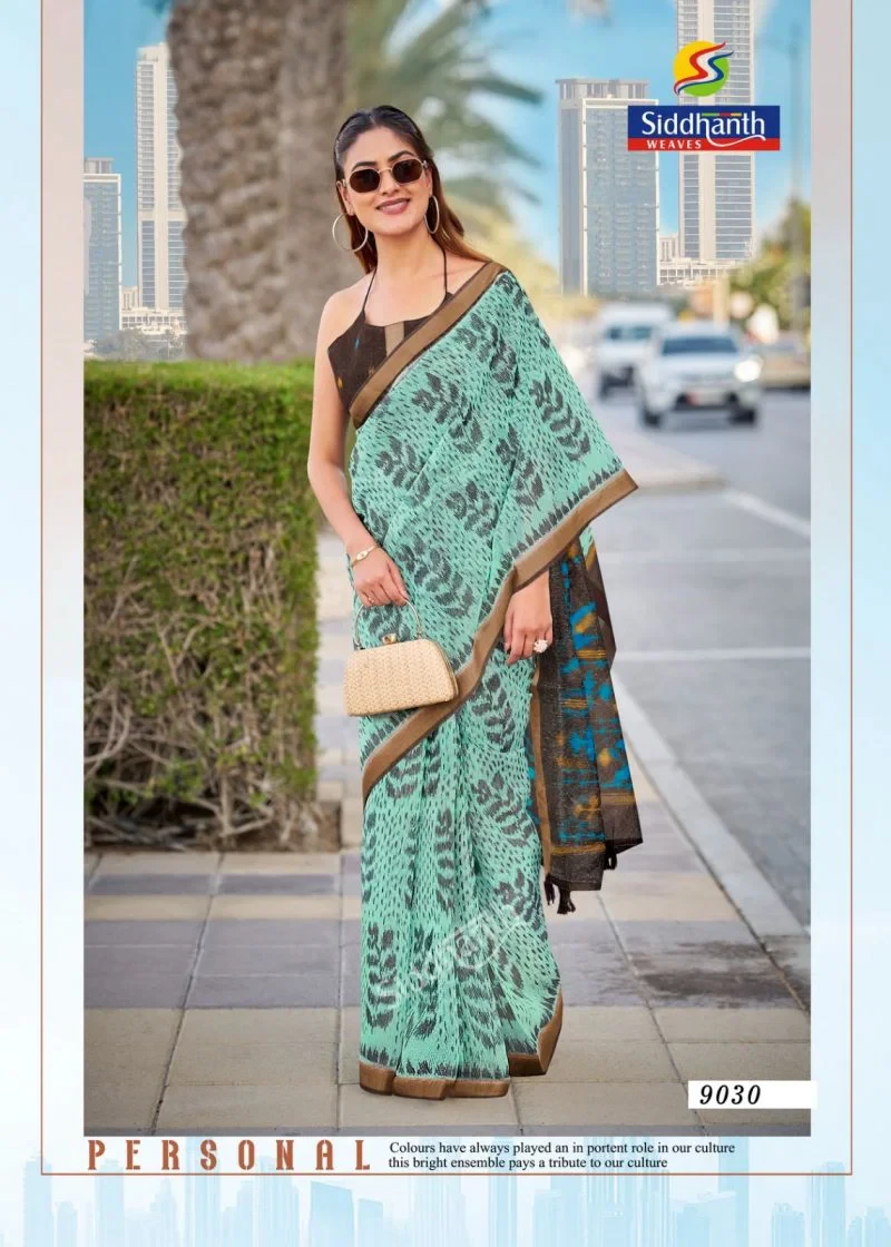 Siddhanth Bengali Tant Soft Tusser Silk Printed Saree Collection 9