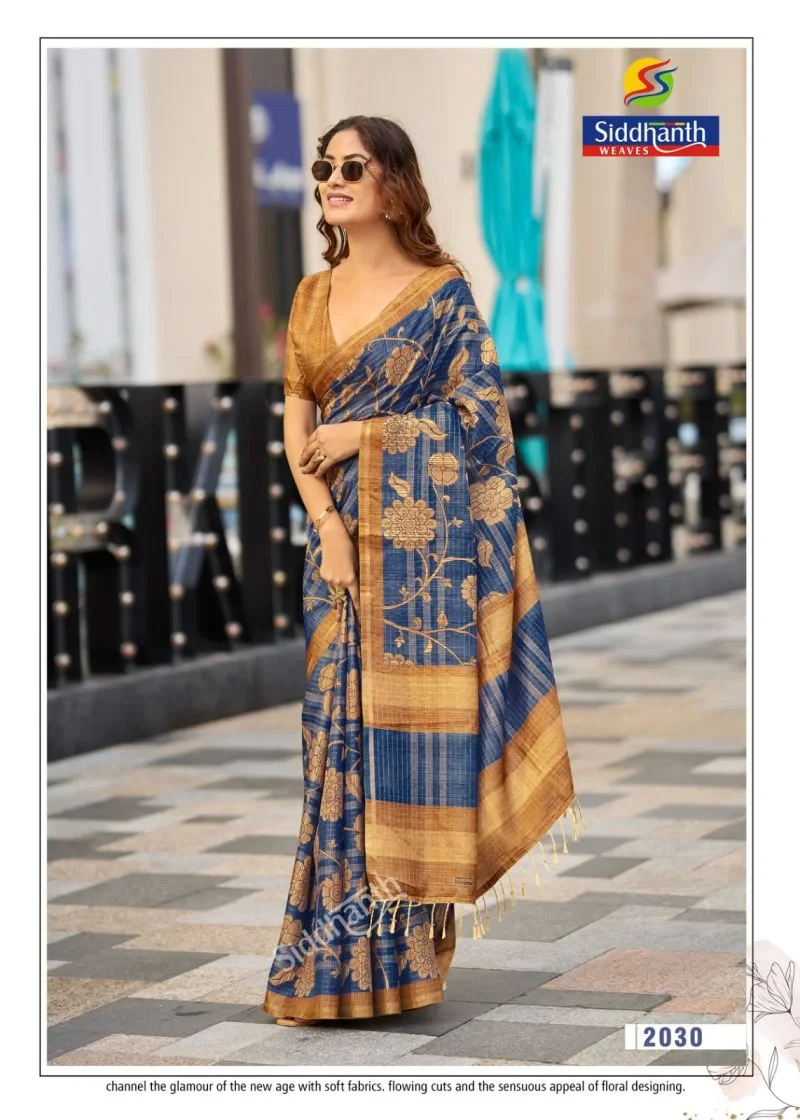 Siddhanth Bodhi Silk Soft Tussar Silk Printed Saree Collection 11