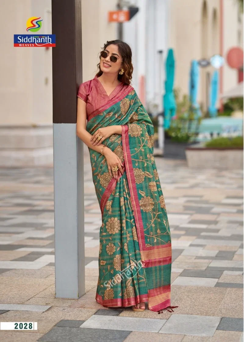 Siddhanth Bodhi Silk Soft Tussar Silk Printed Saree Collection 12