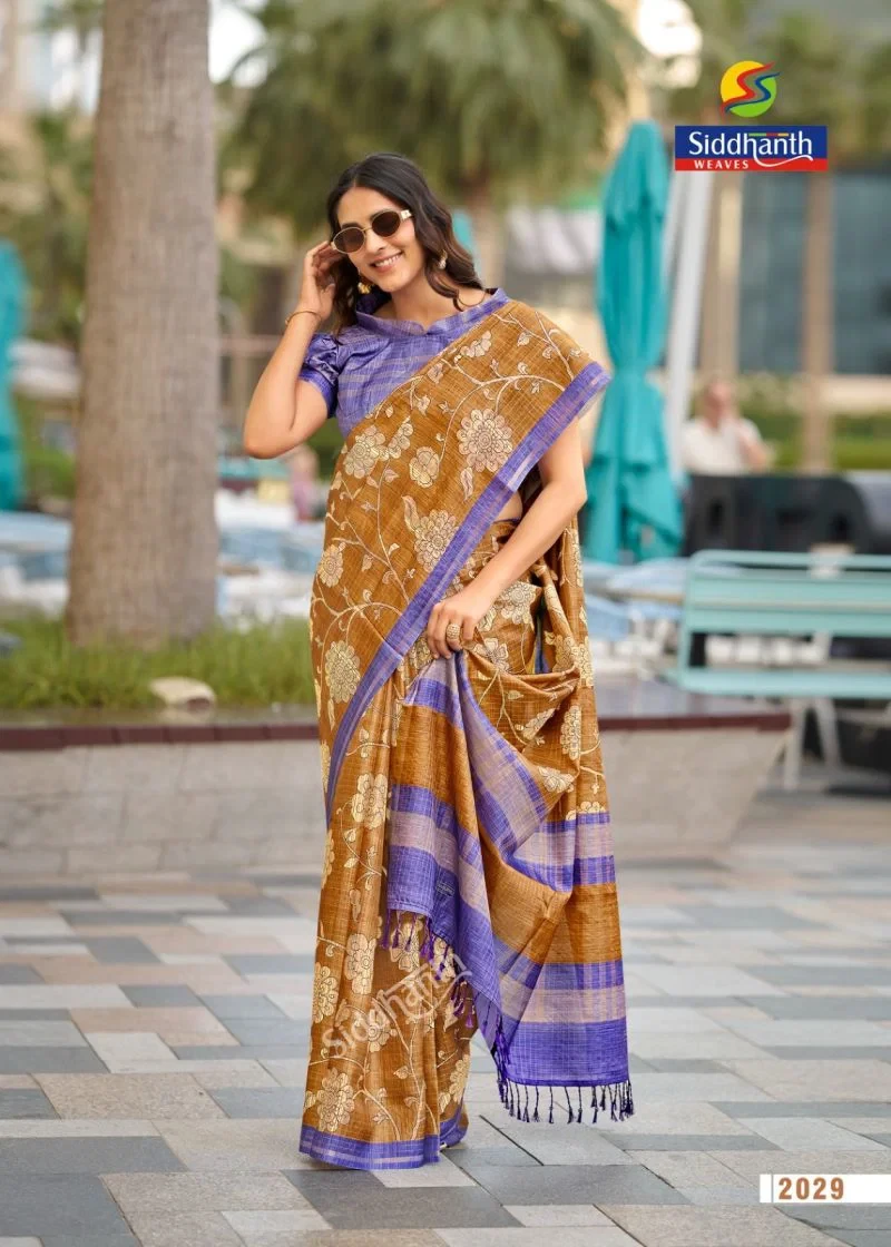 Siddhanth Bodhi Silk Soft Tussar Silk Printed Saree Collection 2