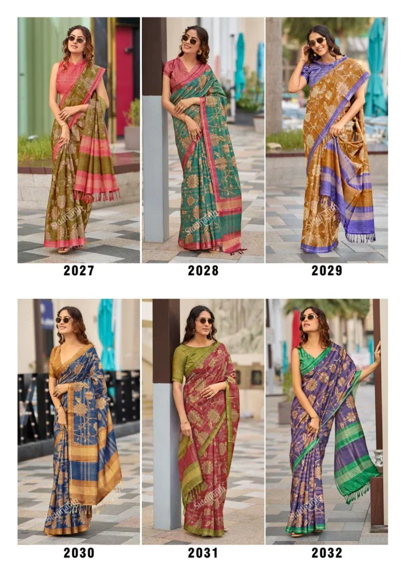 Siddhanth Bodhi Silk Soft Tussar Silk Printed Saree Collection 3