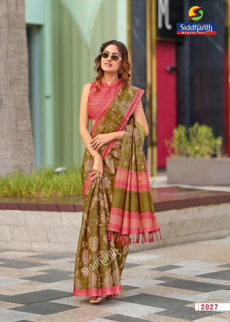 Siddhanth Bodhi Silk Soft Tussar Silk Printed Saree Collection 8