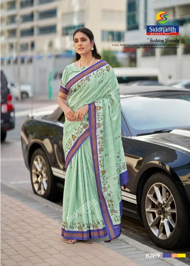Siddhanth Hathkarga Print Tusser Silk Kalamkari Printed Saree 12
