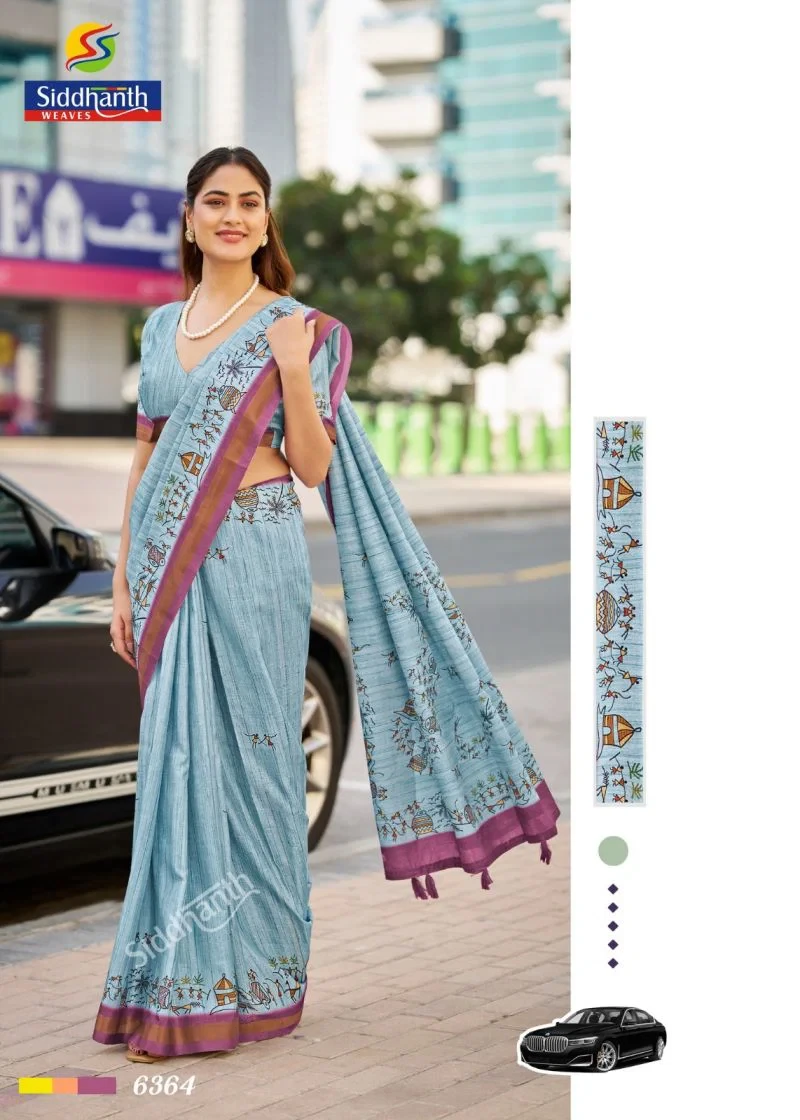 Siddhanth Hathkarga Print Tusser Silk Kalamkari Printed Saree 7