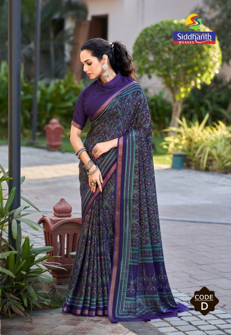 Siddhanth Malai Cotton 1 Mul Cotton Printed Saree Collection 11