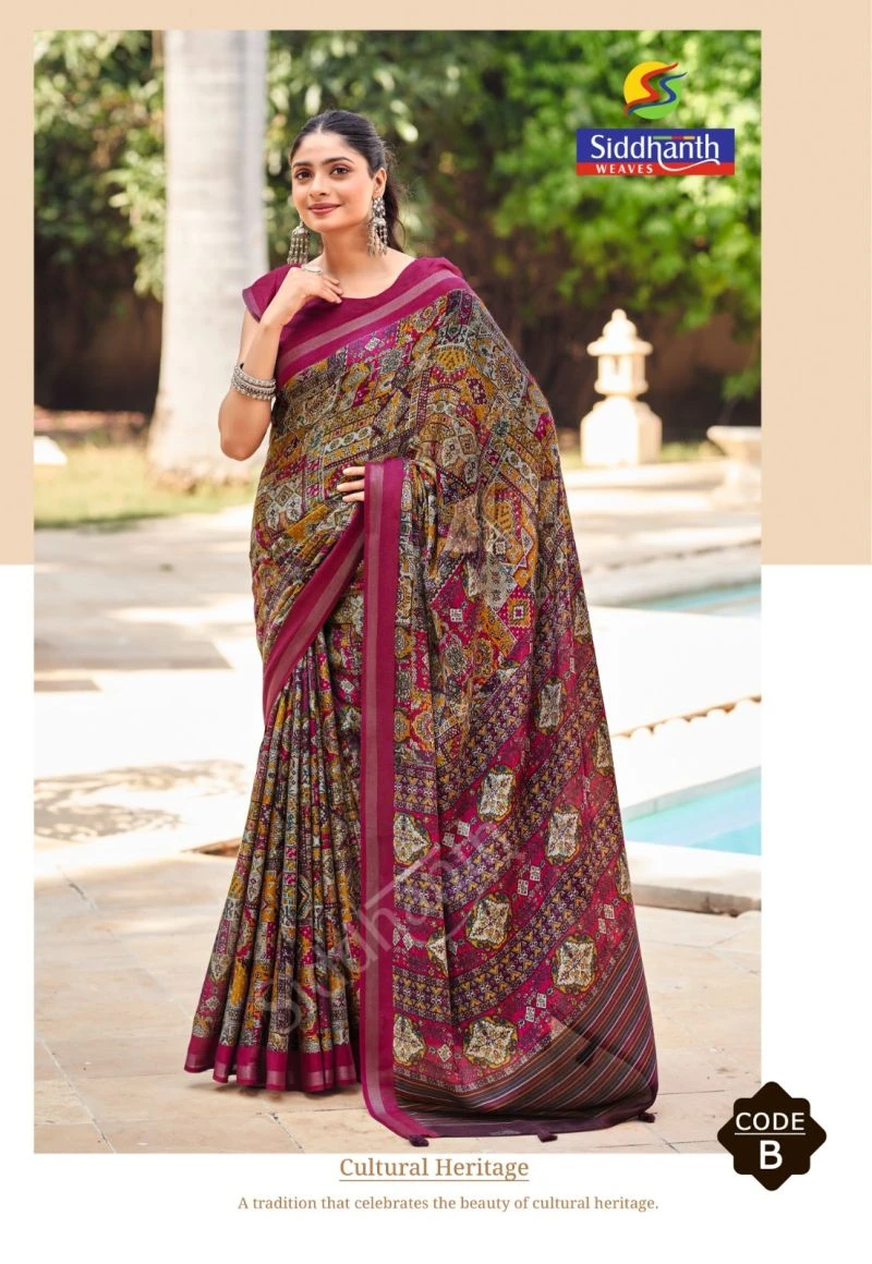 Siddhanth Malai Cotton 1 Mul Cotton Printed Saree Collection 2