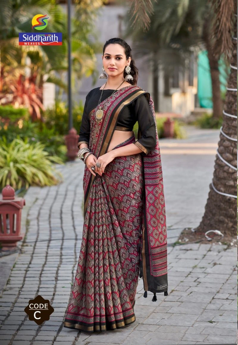 Siddhanth Malai Cotton 1 Mul Cotton Printed Saree Collection 9