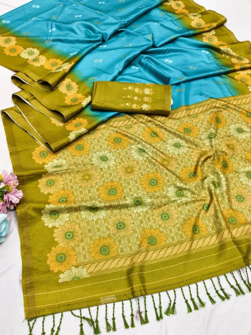 Siddhanth Uttara Silk Linen Fancy Saree Collection 4