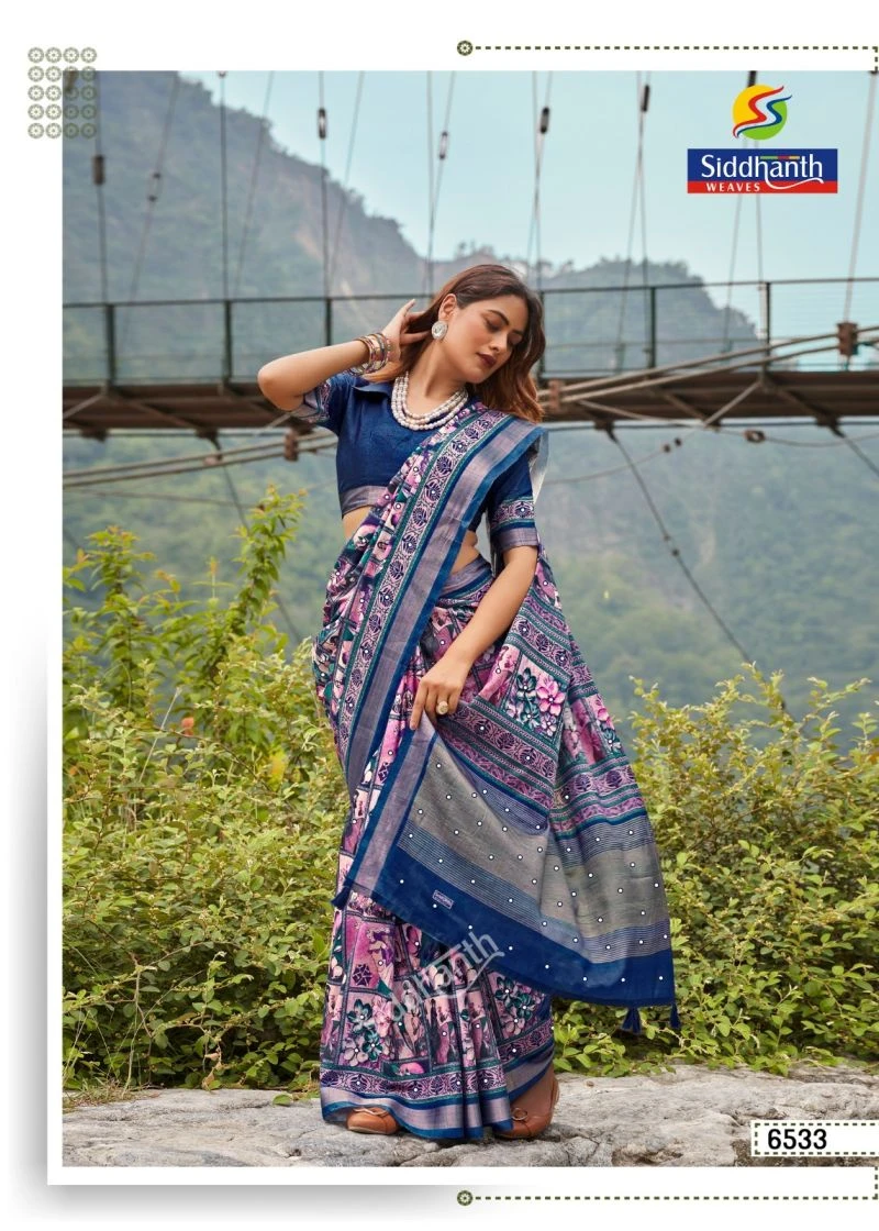 Siddharth Kacchi Mirror Soft Tusser Silk Mirror Work Saree 7