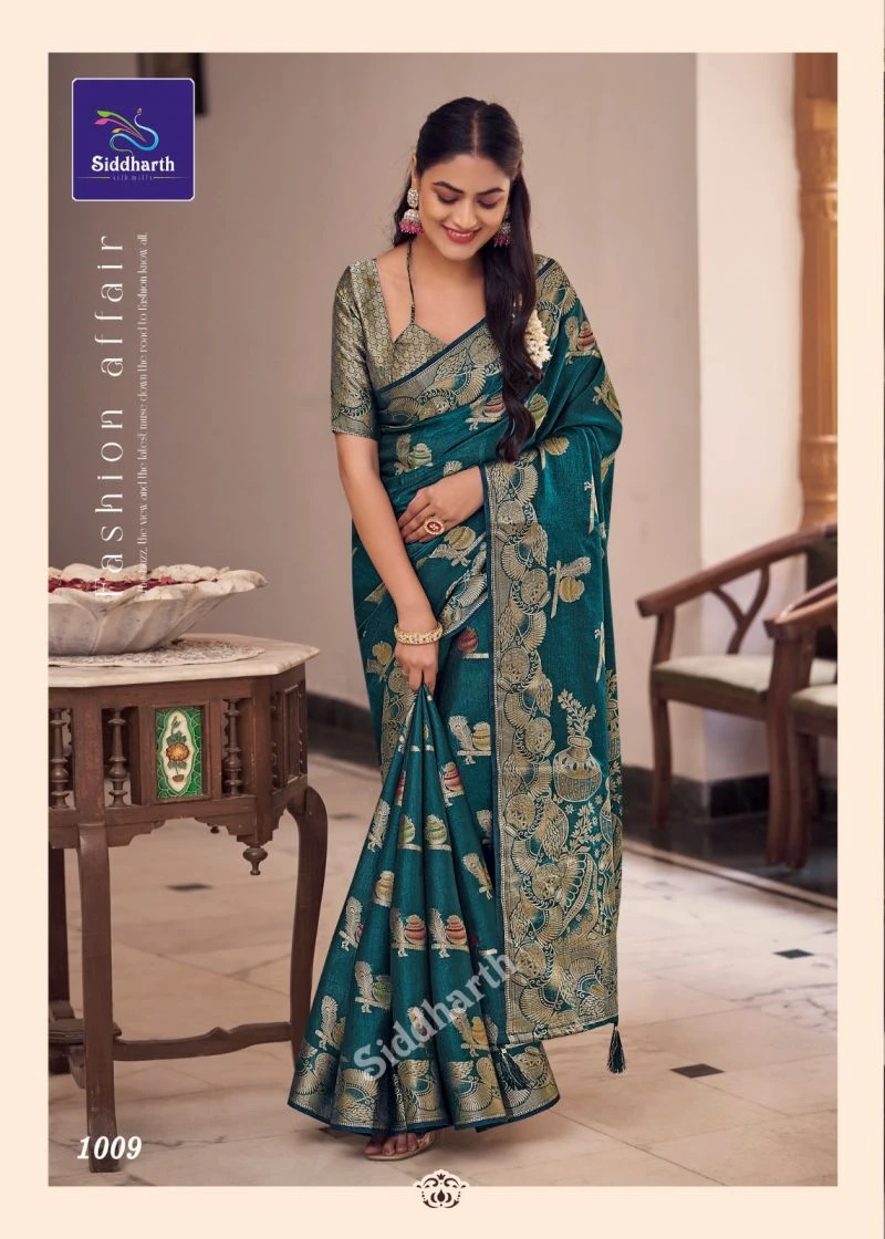 Siddharth Pakshal Print Pure Banarasi Silk Saree Collection 2