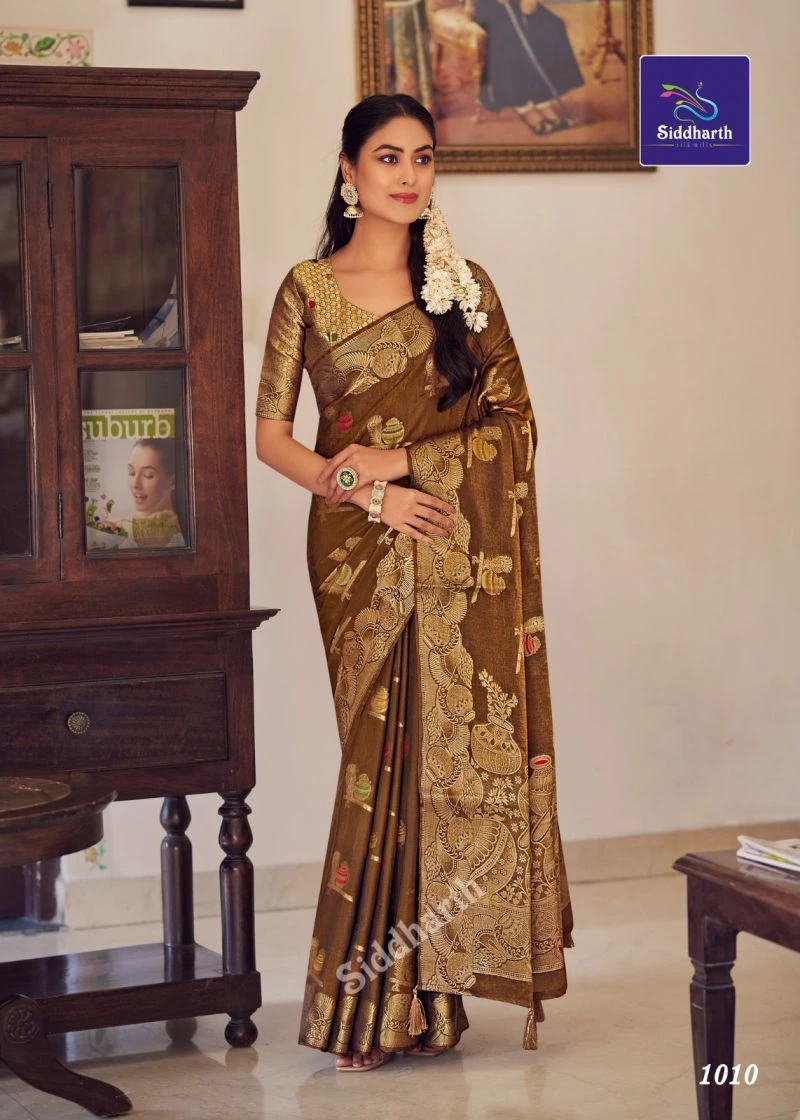 Siddharth Pakshal Print Pure Banarasi Silk Saree Collection 5