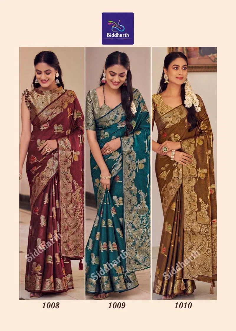 Siddharth Pakshal Print Pure Banarasi Silk Saree Collection 8