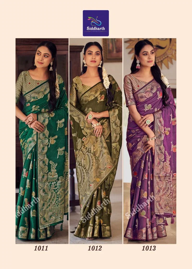 Siddharth Pakshal Print Pure Banarasi Silk Saree Collection 9